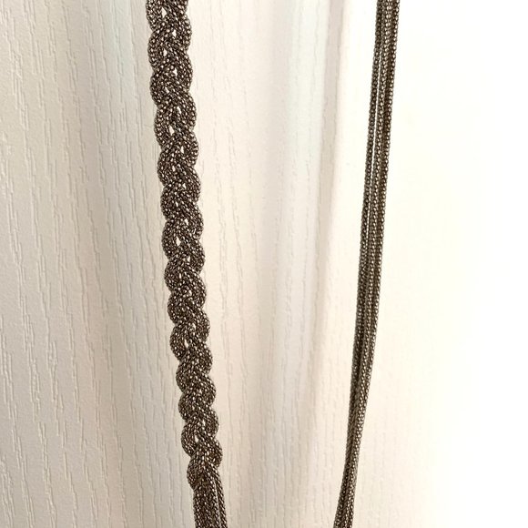 Vintage Silver Tone Long Braided Rope Necklace from Bloomingdales - Picture 5 of 13
